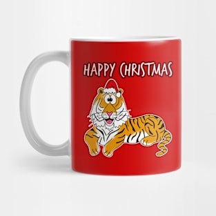 Christmas Tiger Santa Hat Safari Funny Wildlife Mug